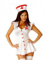 Эротический игровой костюм горячей Медсестры Le Frivole – белый, M/L