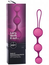 Набор из 3-х вагинальных шариков разного веса Stella III - Pink
