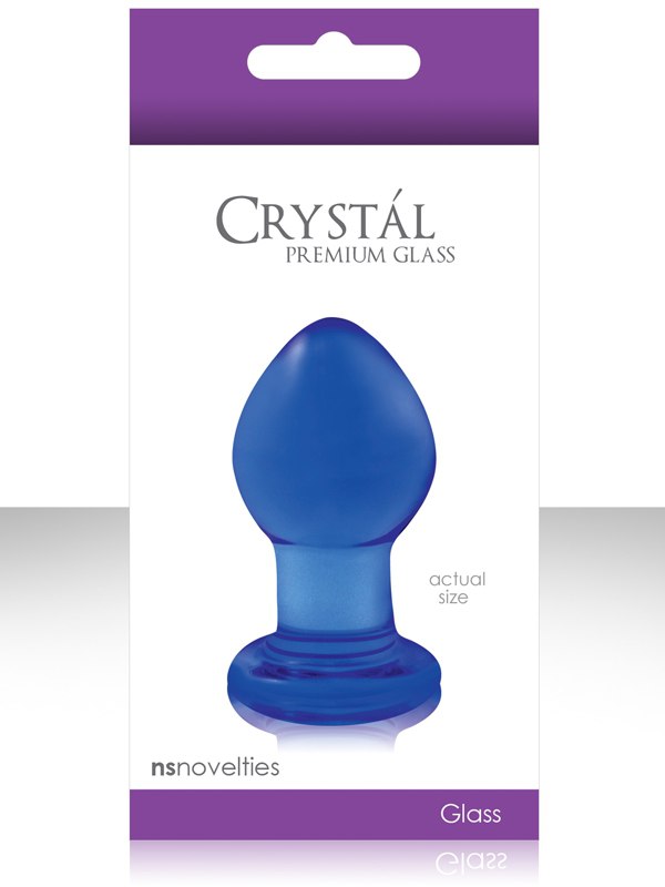 Малая заднепроходная пробка Crystal Premium Glass - Blue