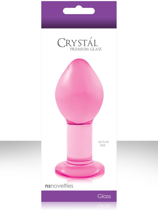 Большая заднепроходная пробка Crystal Premium Glass - Pink