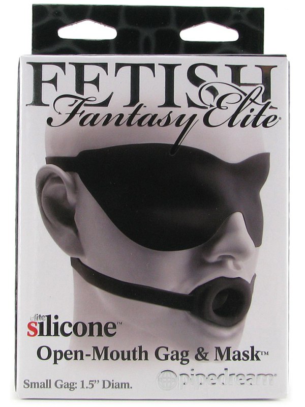 Кляп-расширитель и маска на глаза Fetish Fantasy Elite 1,5” – черный