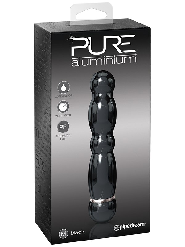 Pipedream Вибромассажер Pure Aluminium Medium Black – черный