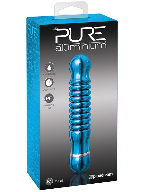 Pipedream Вибромассажер Pure Aluminium Medium Blue – синий