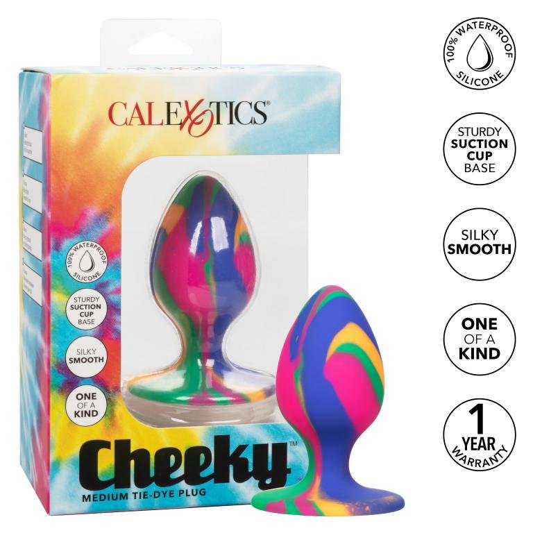 Анальная пробка Calexotics Cheeky Tie-Dye M, разноцветная SE-0439-05-3 - California Exotic Novelties - Анальные пробки - Купить