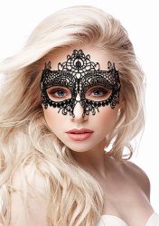 Кружевная маска на глаза открытого типа Queen Black Lace Mask