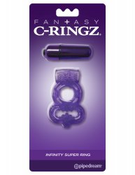 Эрекционное кольцо с вибропулей Infinity Super Ring  -  фиолетовый