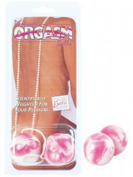 Вагинальные шарики Duotone Orgasm Balls – бело-розовый