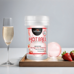 Лубрикант AROMATIC HOT BALL на масляной основе в виде двух шариков с ароматом клубники и шампанского