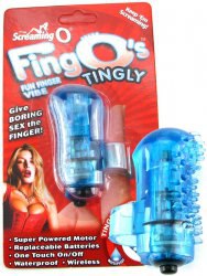 Вибростимулятор на палец Screaming O - Fing O с щетинками – синий