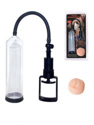 Вакуумная помпа мужская Penis Enlargement System с насадкой-вагиной – прозрачный с черным