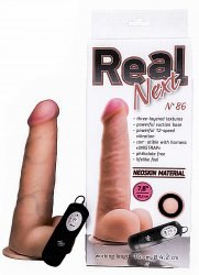 Вибро реалистик NeoSkin Real Next № 86 на присоске с выносным блоком – телесный