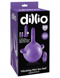 Надувной мяч с фаллоимитатором Dillio Vibrating Mini Sex Ball - фиолетовый