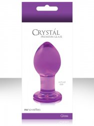 Средняя анальная пробка Crystal Premium Glass - Purple