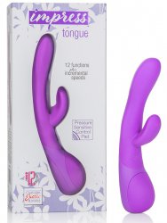 Вибромассажер Impress Tongue со стимуляцией клитора – фиолетовый