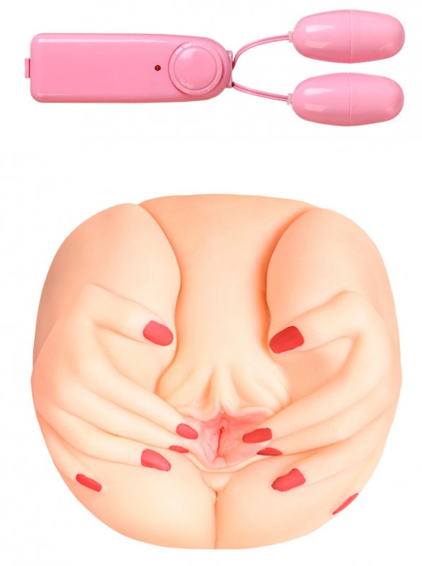 Toyfa Реалистичный мастурбатор вагина и анус TOYFA Juicy Pussy Adeline с вибрацией - телесный