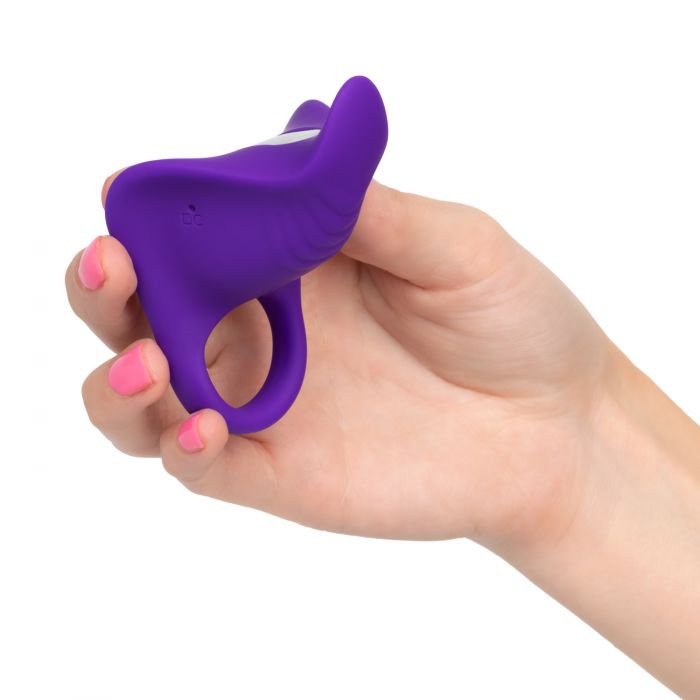 Эрекционное виброкольцо Remote Orgasm Ring с беспроводным пультом – фиолетовый