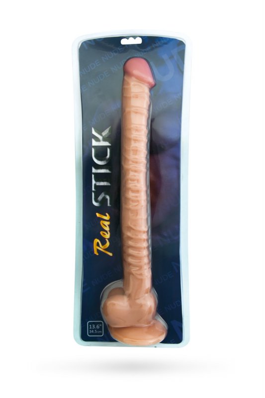 Огромный реалистичный фаллоимитатор с мошонкой Toyfa RealStick Nude 11” на присоске – телесный