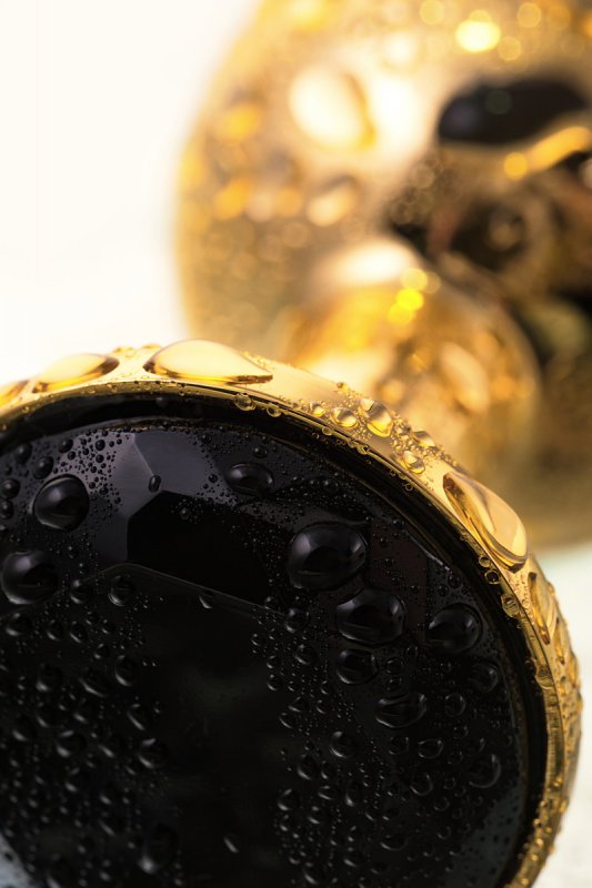Изящная анальная пробка TOYFA с кристаллом цвета турмалина - золотистый с черным