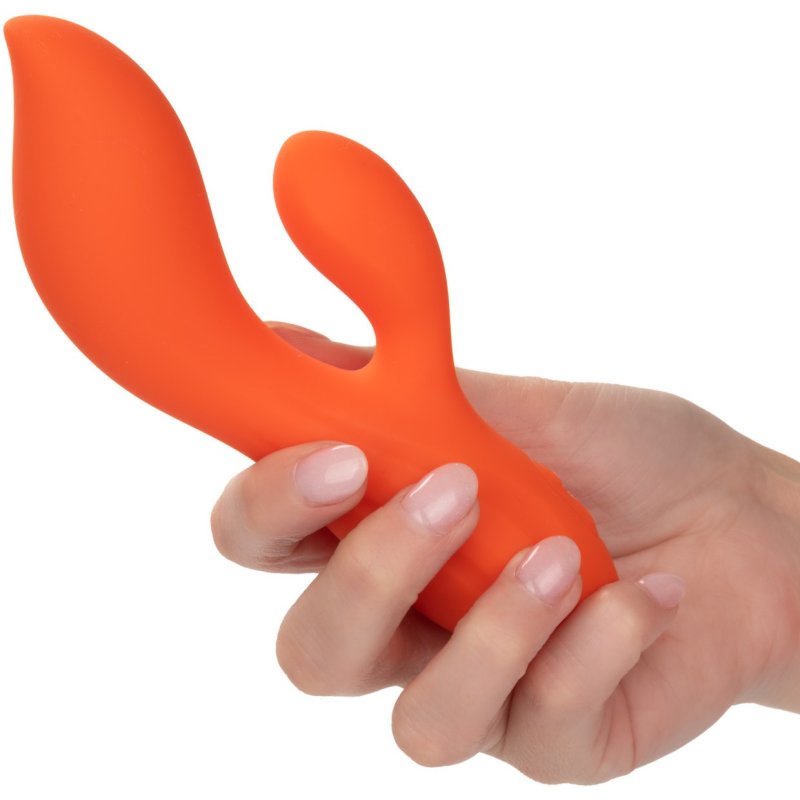 Вибратор Stella Liquid Silicone Dual Teaser California Exotic Novelties SE-4368-30-3, цвет оранжевый - фото 2