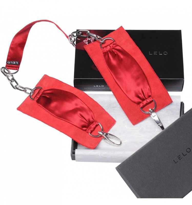 Шелковые наручники-браслеты Lelo Sutra Chainlink Cuffs - красный