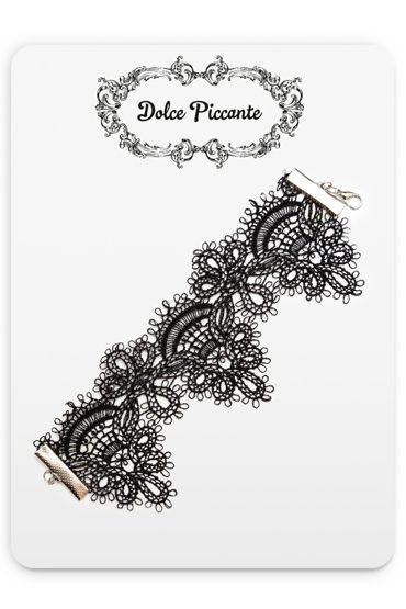 Черный кружевной браслет ручной работы Dolce Piccante Delicati pizzi - S/M
