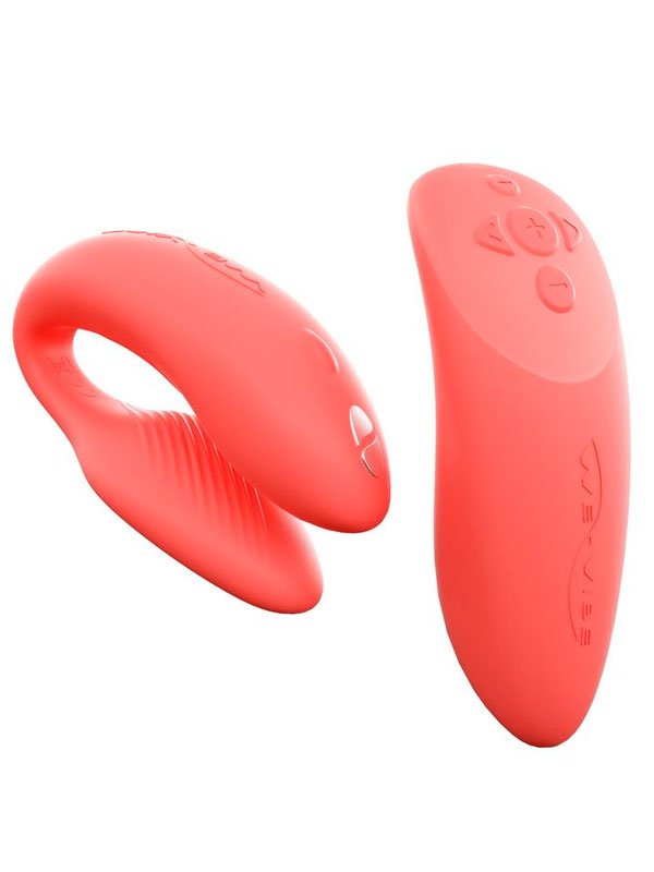 Вибратор для пар We-Vibe Chorus, с пультом Д/У, 7,8 см, коралловый