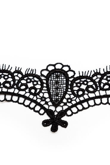 Черное кружевное ожерелье-чокер ручной работы Dolce Piccante Bello fiore - XS