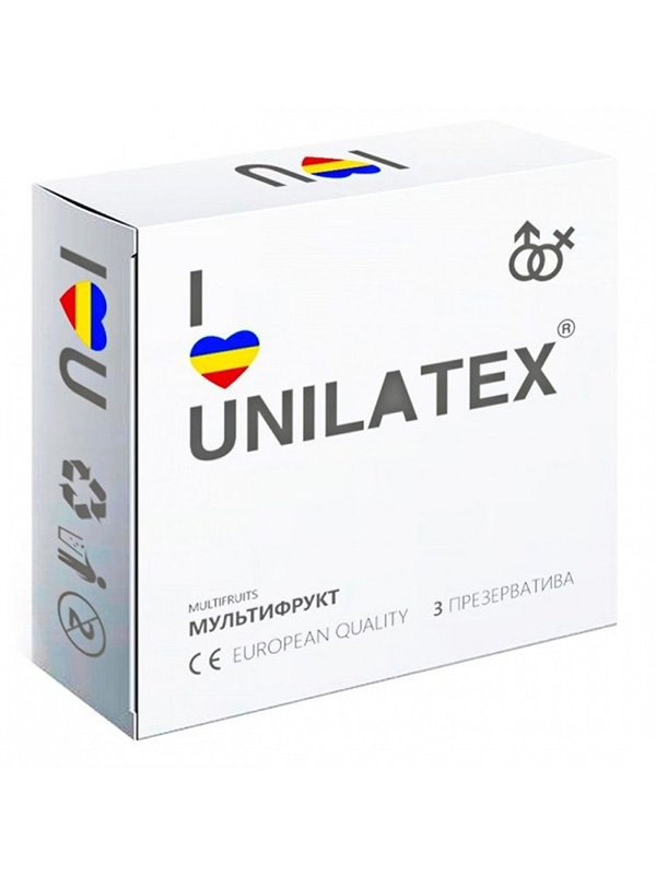 Разноцветные ароматизированные презервативы Unilatex Multifruits - 3 шт