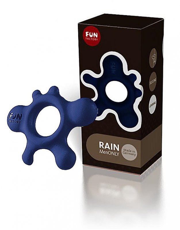 Эрекционное кольцо Fun Factory Rain - синий