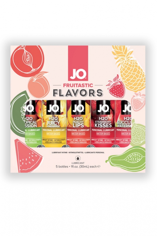 Набор ароматизированных лубрикантов JO Fruitastic Flavor - 5х30 мл