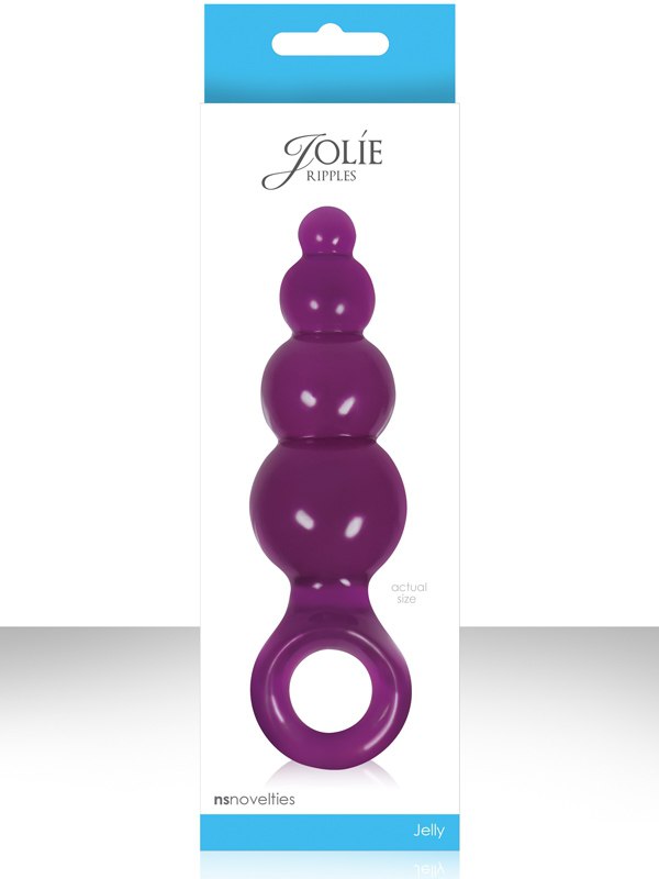 Анальная пробка с кольцом Jolie Ripples Large – фиолетовая