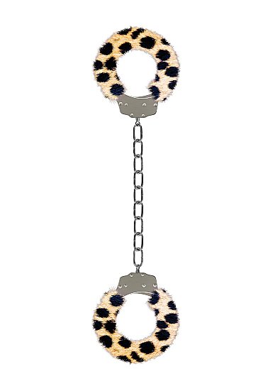 Металлические наножники с меховой обивкой для щиколоток Furry Ankle Cuffs (леопардовые)