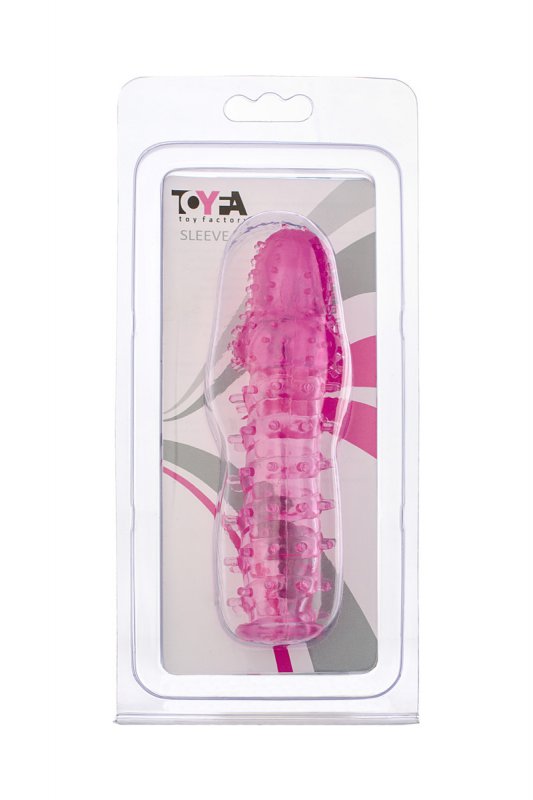 Стимулирующая насадка с шипами TOYFA - розовый