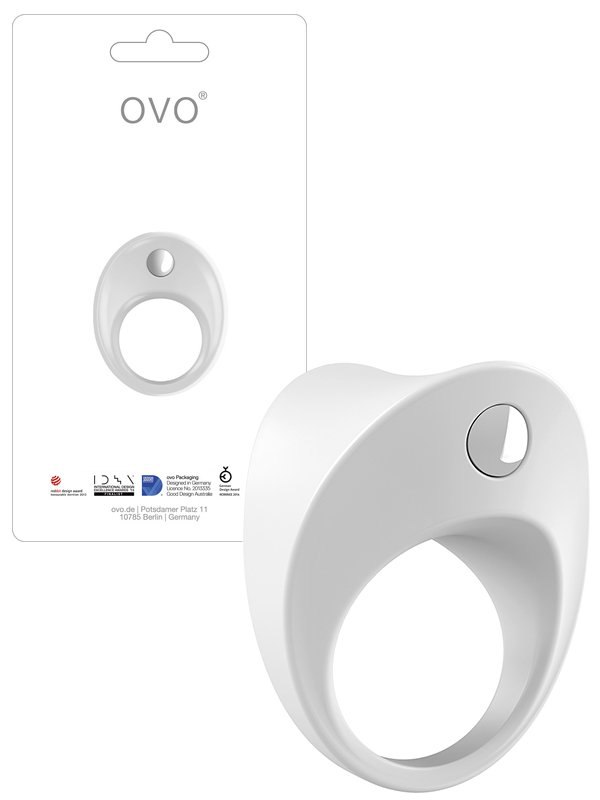 Ovo Эрекционное кольцо Ovo B11 с вибрацией – белый
