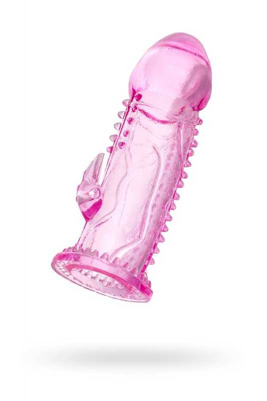 Насадка на пенис TOYFA с клиторальным стимулятором - розовый