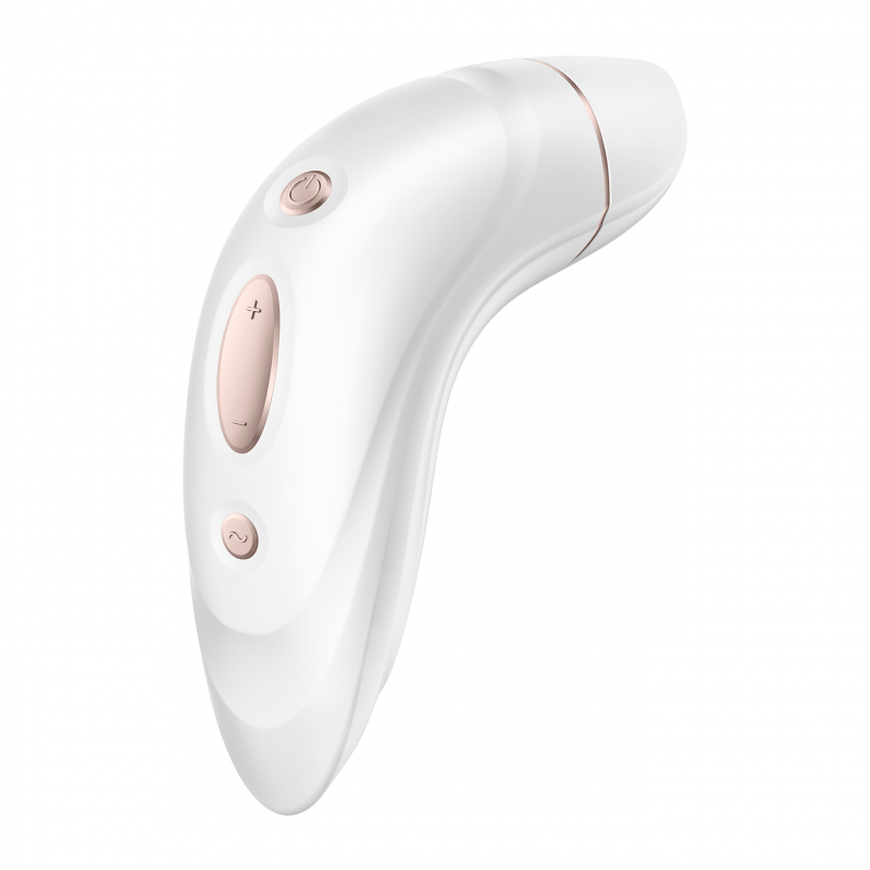 Вакуумно-волновой вибростимулятор клитора Satisfyer Pro Plus Vibration – белый с золотом