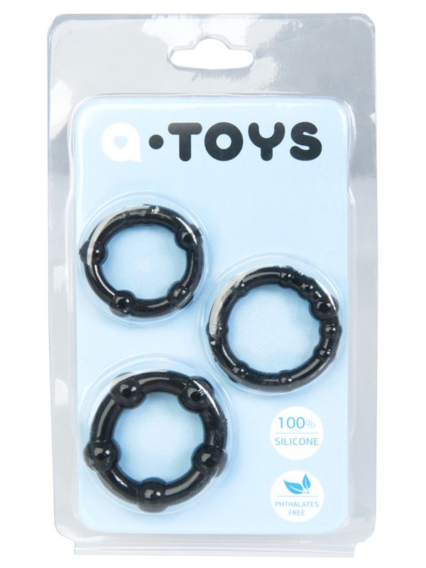 Toyfa Набор из 3-х эрекционных колец TOYFA A-Toys – черный