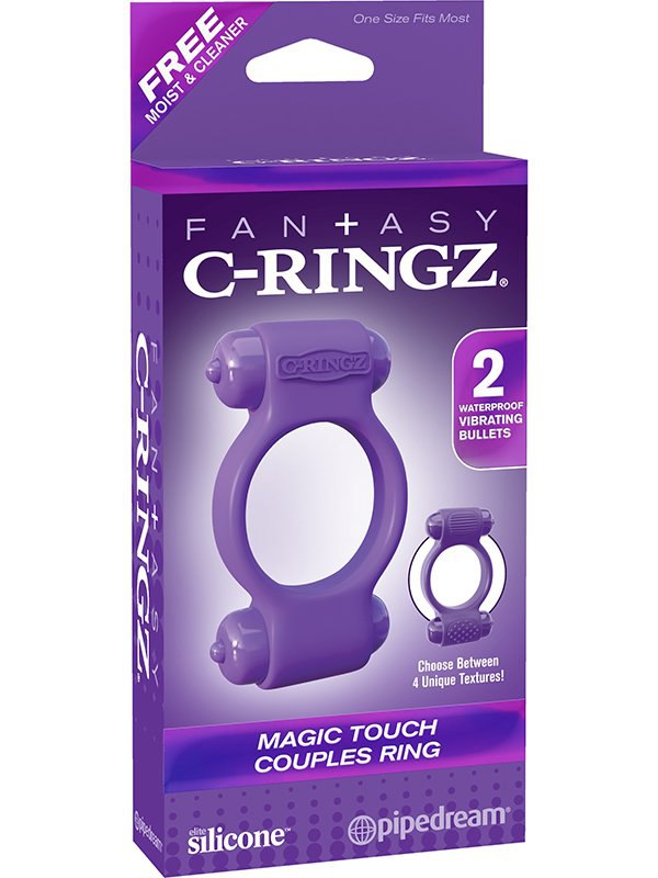 Pipedream Эрекционное кольцо Magic Touch Couples Ring с 2-мя виброэлементами – фиолетовый