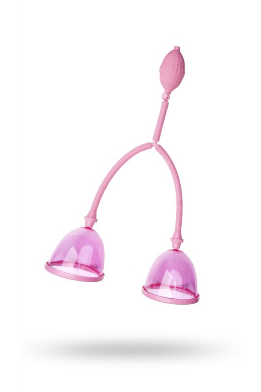 Toyfa Вакуумная помпа для груди TOYFA с двумя чашечками - розовый