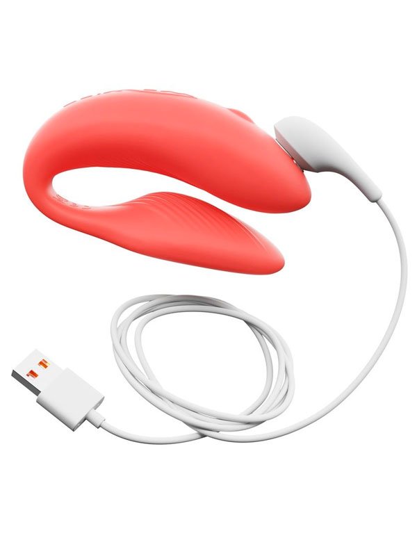 Вибратор для пар We-Vibe Chorus, с пультом Д/У, 7,8 см, коралловый