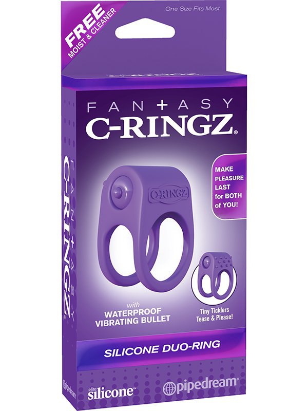 Pipedream Эрекционное кольцо Duo-Ring на пенис и мошонку с вибрацией – фиолетовый
