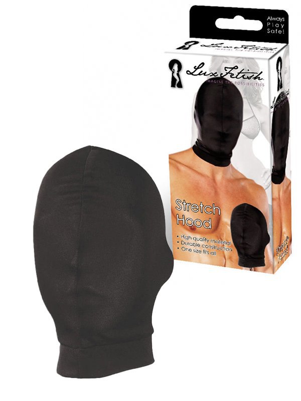 Lux Fetish Глухая маска на голову Stretch Hood – черный