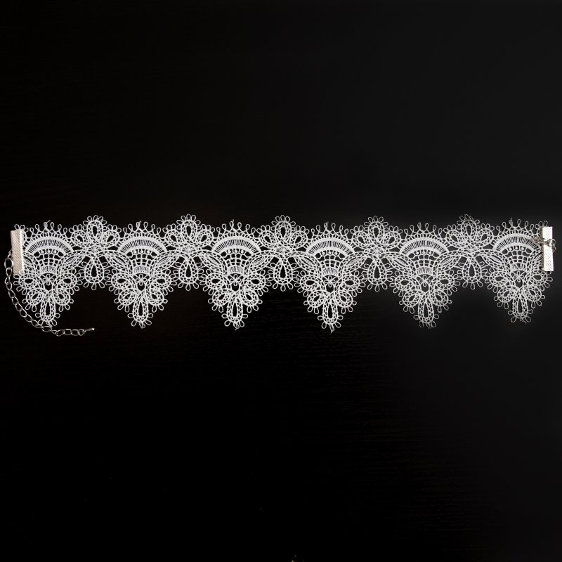 Белое кружевное ожерелье-чокер ручной работы Dolce Piccante Delicati pizzi - XS