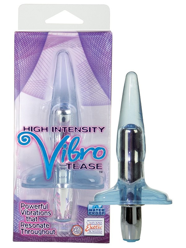 Анальная пробка с вибрацией High Intensity Vibro Tease Stimulators - голубая