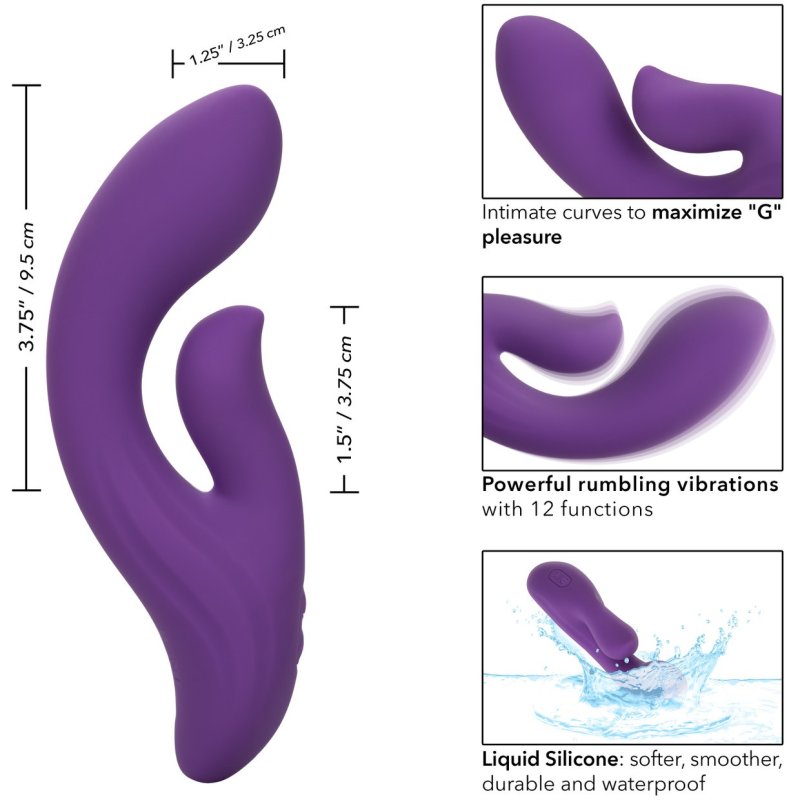 Вибратор-кролик Stella Liquid Silicone Dual Pleaser California Exotic Novelties SE-4368-35-3, цвет фиолетовый - фото 7