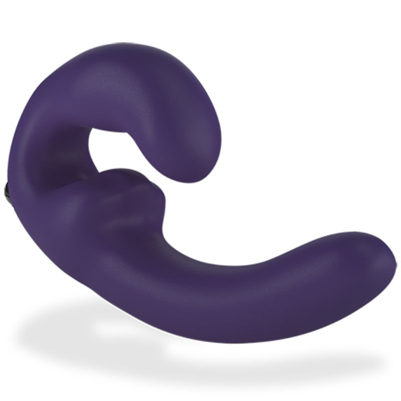 Безремневой страпон со съемной вибропулей Sharevibe – фиолетовый