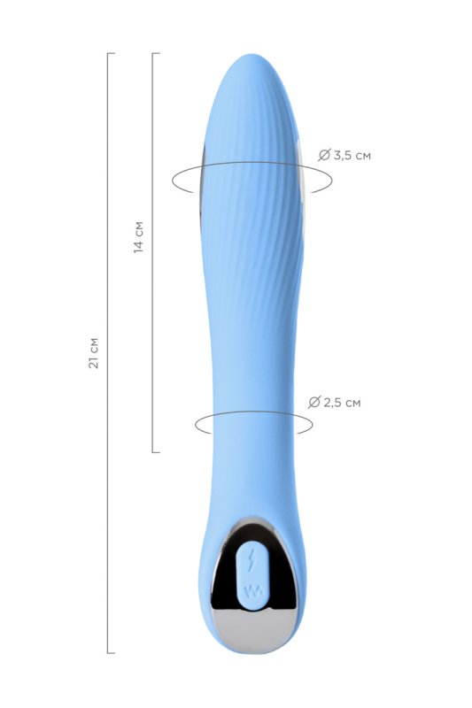 ВИБРАТОР С ЭЛЕКТРОСТИМУЛЯЦИЕЙ PHYSICS TESLA G-POINT, СИЛИКОН, ГОЛУБОЙ, 21 СМ TOYFA 796004 - фото 7