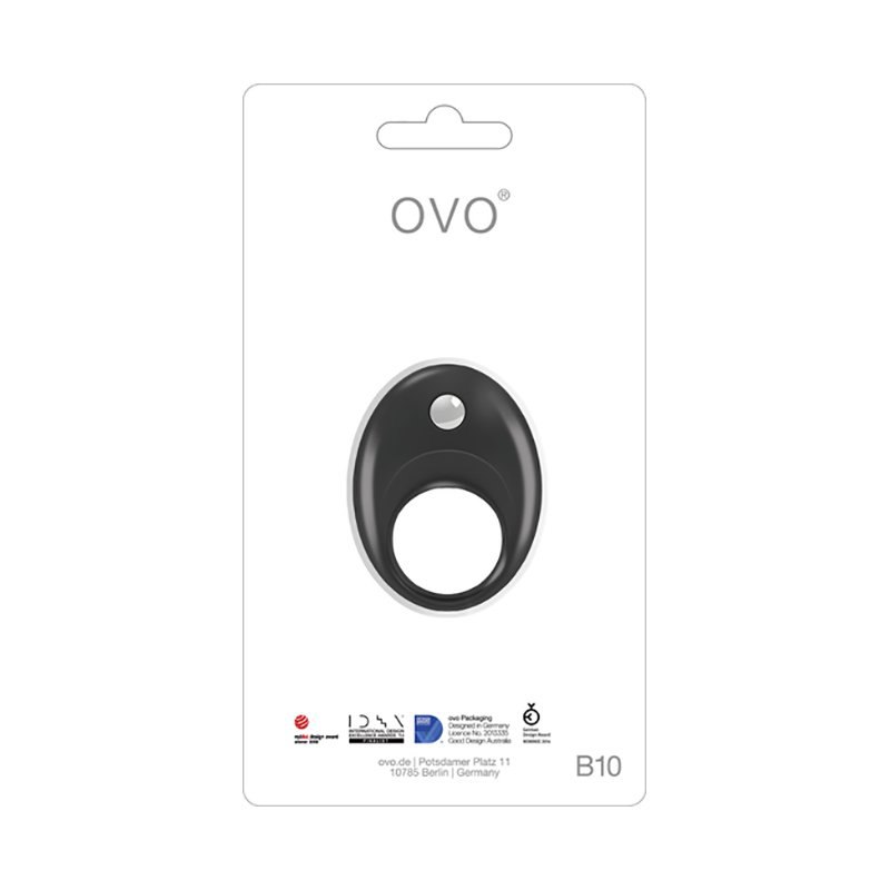 Эрекционное кольцо Ovo  B10 с вибрацией – черный