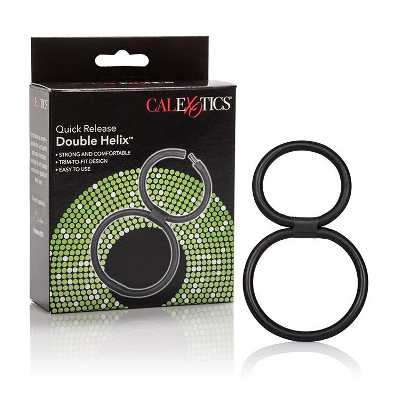California Exotic Novelties Двойное эрекционное кольцо Quick Release Double Helix – черный