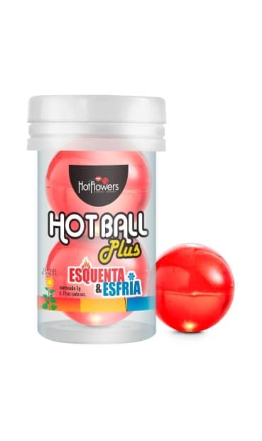 Лубрикант в виде двух шариков Hot Flowers Plus Esquenta&Esfria с охлаждающе-разогревающим эффектом, масляная основа, 6 грамм